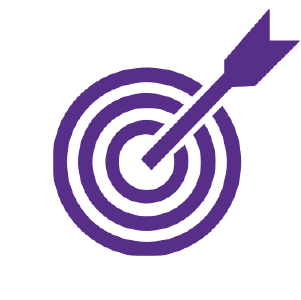An icon of an arrow in the middle of a target.